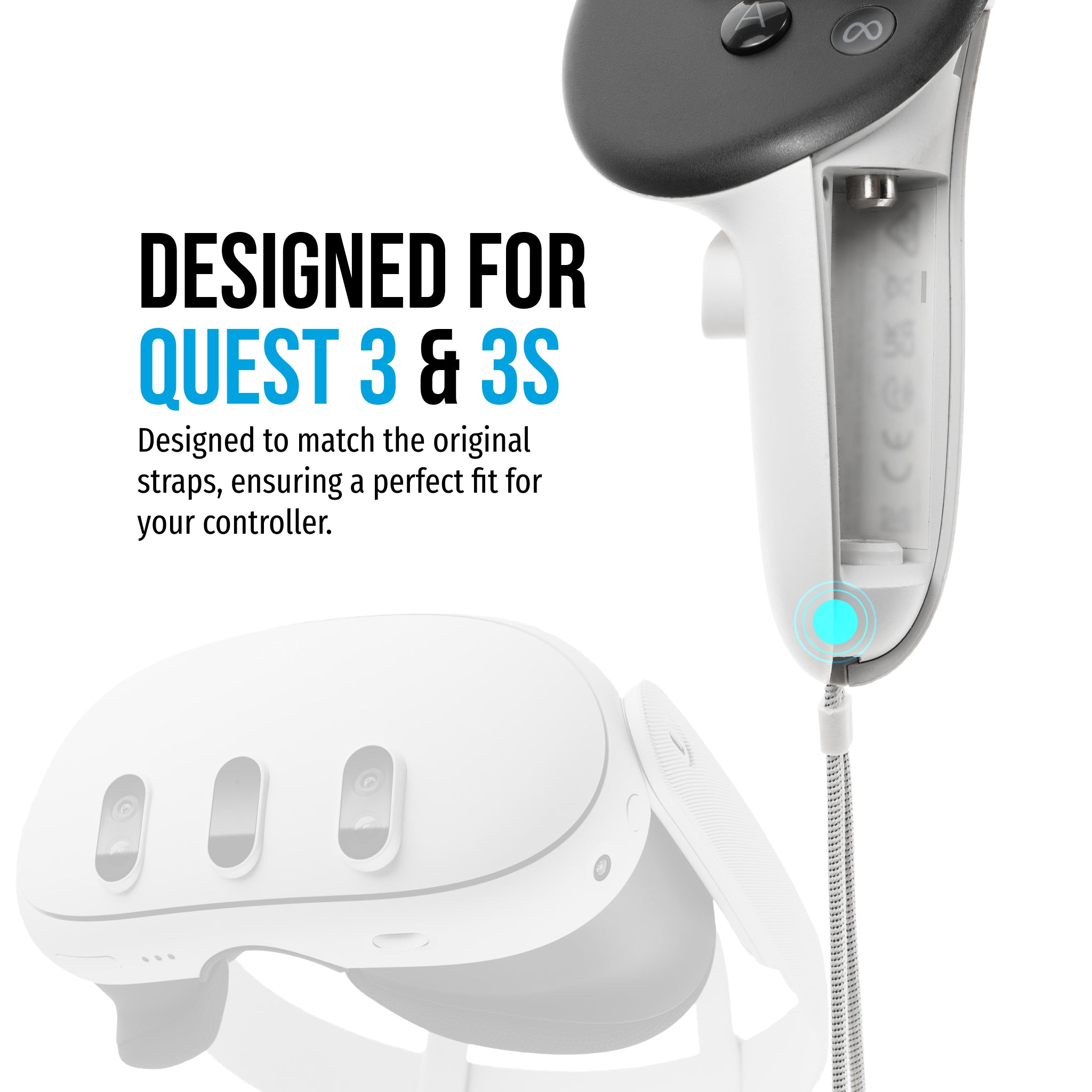 Replacement Wrist Straps for Meta Quest 3/3S Controller (1 Pair