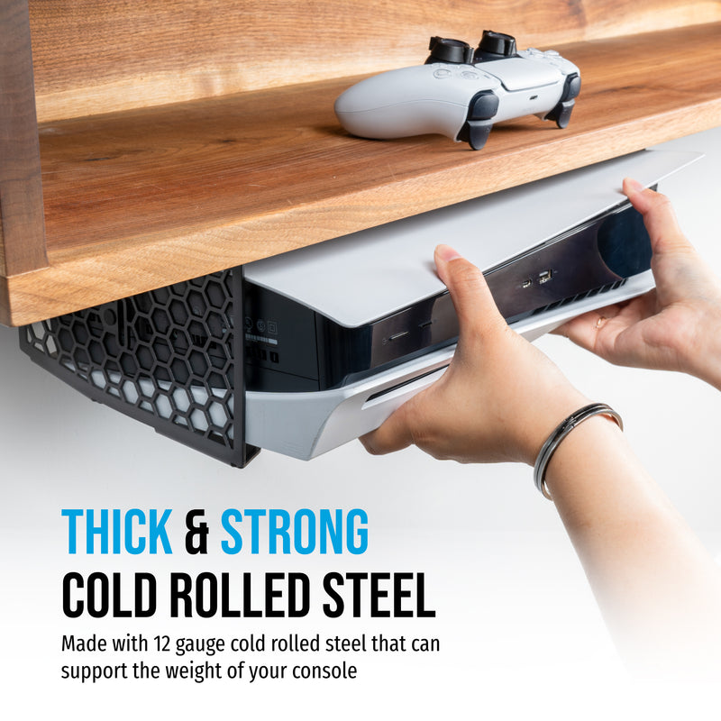 Stealth Mount - Under Desk Mount for PS5/ PS5 Pro/ PS5 Slim (Steel)